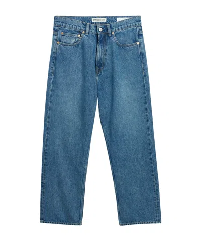 Our Legacy Third Cut Logo-patch Jeans In Blue