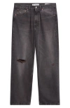 Our Legacy Third Cut Ripped Wide Straight Leg Jeans In Gray