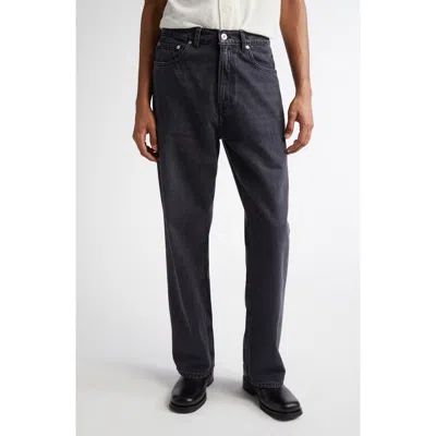 Our Legacy Third Cut Straight Leg Jeans In Black Coated Wash