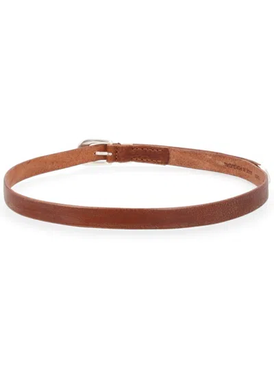 Our Legacy Timeless Leather Belt For Men In Brown