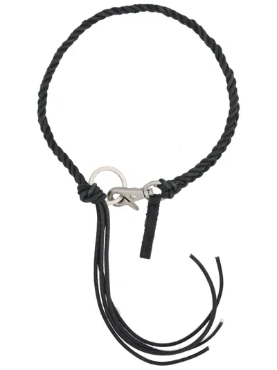 Our Legacy Timeless Leather Bracelet For Men In Black