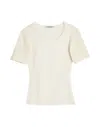 Our Legacy Fitted Cotton Top With Textured Sleeves In White