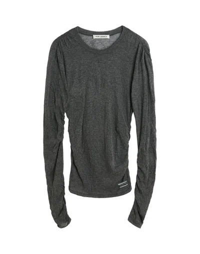Our Legacy Gathered Detailing Grey Long-sleeved Top In Gray
