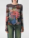 Our Legacy Super Slim Long Sleeve Printed Mesh Top In Multicolor