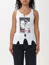 Our Legacy Asymmetric Cutout Distressed Printed Cotton-jersey Tank In White