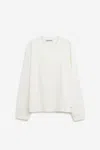 Our Legacy Boxy-fit Long Sleeve T-shirt With Ribbed Neckline In White
