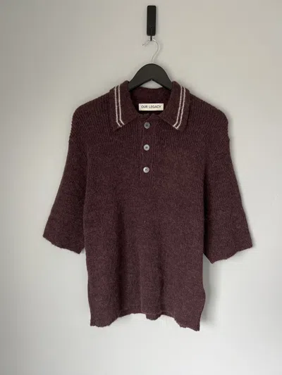Pre-owned Our Legacy Traditional Polo In Fuzzy Alpaca Eggplant In Purple