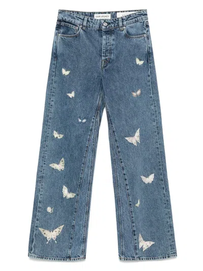 Our Legacy Treble Cut Jeans In Indigo Butterfly