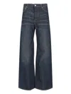 Our Legacy Wide-leg Trousers With Pockets And Loops In Blue