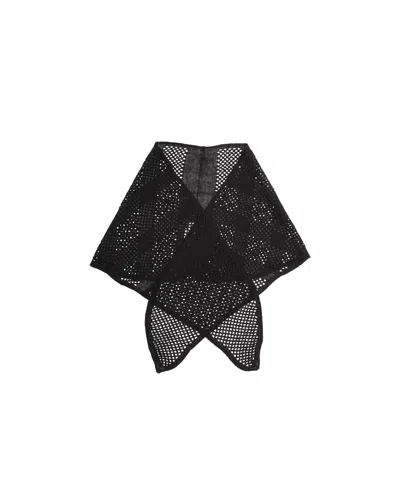 Our Legacy Triangle Open-knit Scarf In Black