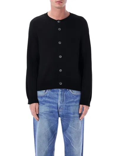 Our Legacy True Cardigan Coarse Linen Wool In Black