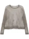 Our Legacy Semi-transparent Grey Sweater In Silk Blend In Gray