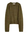 Our Legacy Textured Knit Crew Neck Sweater In Green