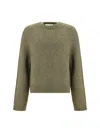 Our Legacy True Roundneck Wool And Silk Sweater In Green