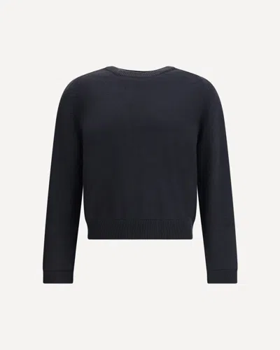 Our Legacy True Roundneck In Off Black Rustic Merino In Blue