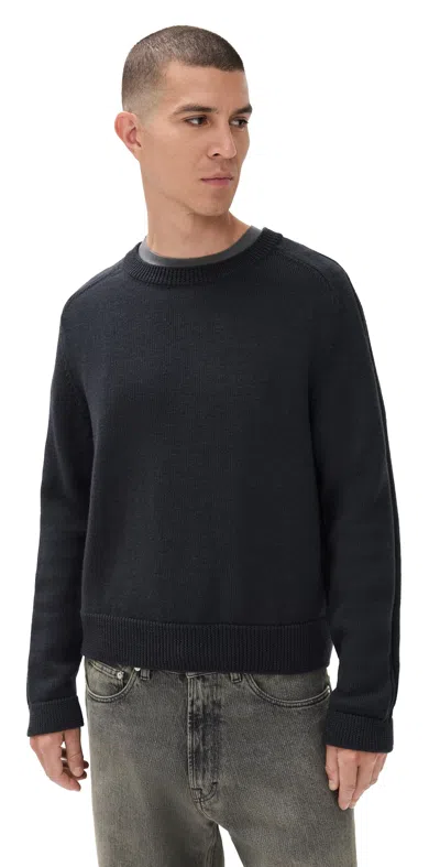 Our Legacy True Roundneck Sweater Off Black Rustic Merino