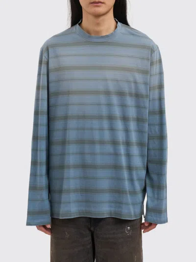 Our Legacy Mens Spray Fade Ghost Stripe Striped Boxy-fit Long-sleeve Cotton-shirt In Blue