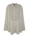 Our Legacy Collared Neck Tuxedo Shirt With Pleated Back In White