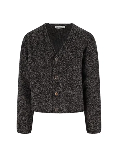 Our Legacy Twist Moulined Wool Sweater With Mother-of-pearl Buttons In Multi