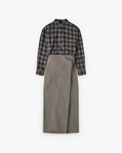 Our Legacy Twisted Check Shirt Dress In Multi