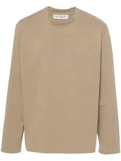 Our Legacy Twisted Longsleeve Cotton T-shirt In Brown