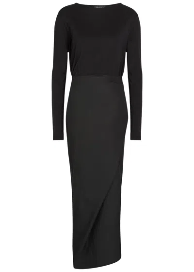 Our Legacy Twisted Wrap-tie Cotton Dress In Black