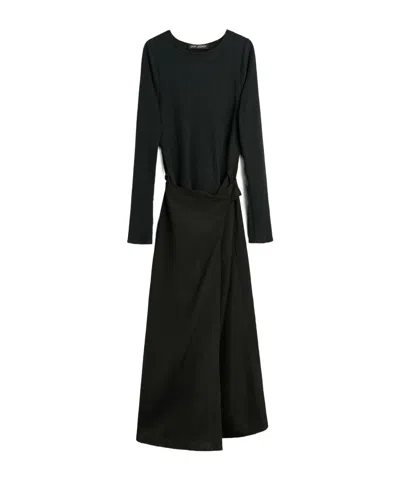 Our Legacy Twist-front Blend Dress In Black