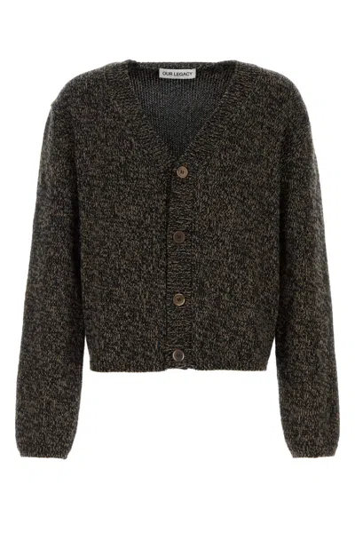 Our Legacy Two-tone Wool Academy Cardigan In Brown