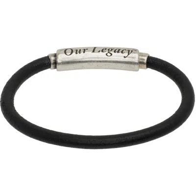 Our Legacy Udon Bracelet In Black Leather