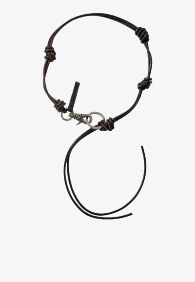 Our Legacy Udon Ladon Leather Keychain In Brown