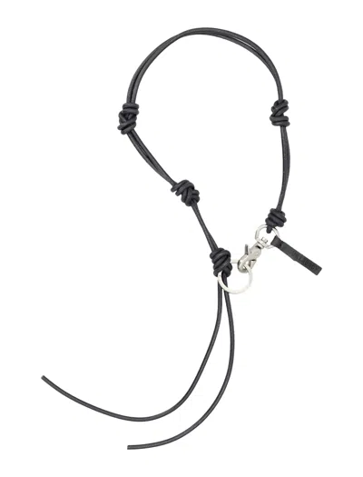 Our Legacy Udon Ladon Leather Necklace In Black