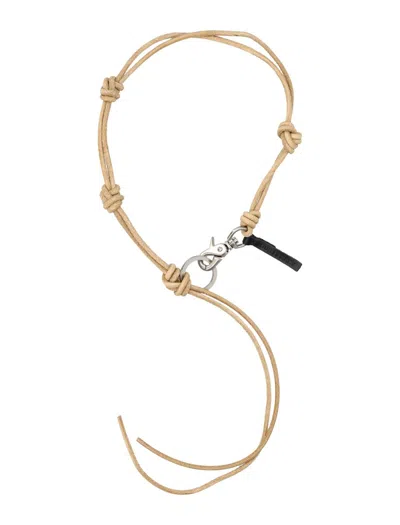 Our Legacy Udon Ladon Leather Necklace In Gold