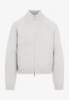 Our Legacy Bone White Extrafine Merino Wool Ultra Zip Cardigan In Neutral