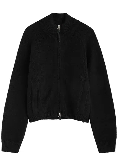 Our Legacy Ultra Zip Wool Cardigan In Black