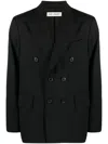 Our Legacy Crease-effect Double-breasted Blazer In Black