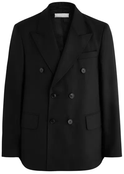 Our Legacy Unconstructed Double-breasted Wool Blazer In Black