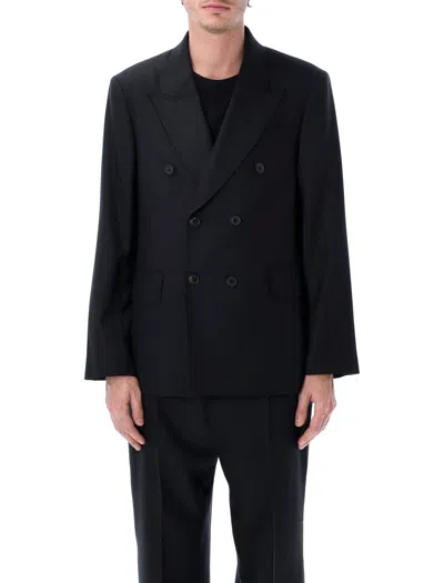 Our Legacy Panama Wool Double Breasted Blazer In Black