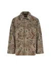 Our Legacy Floral Patterned Brown Jacket With Classic Collar In Brown
