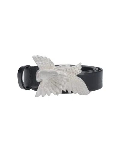 Our Legacy Unisex 100% Cow Leather Belt In Black