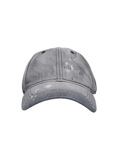 Our Legacy Unisex Washed Cotton-poly Cap In Gray