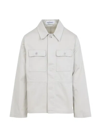 Our Legacy Unity Cotton Jacket Long Sleeves Pockets In White