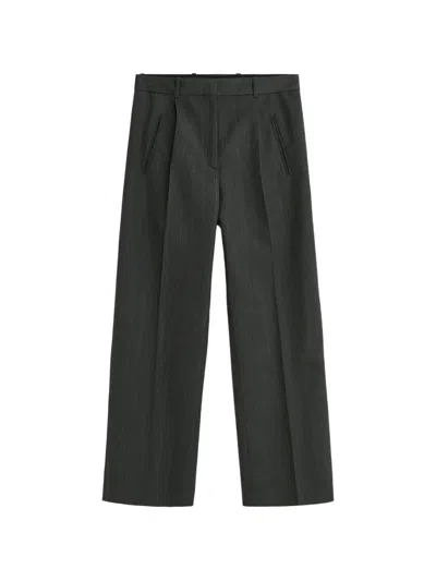 Our Legacy Universe Pinstriped Pleated Trousers In Gray