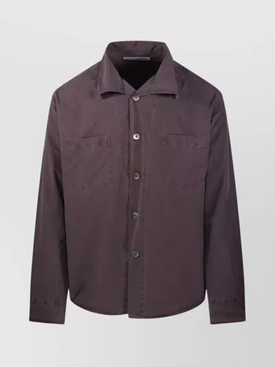 Our Legacy Utility Shirt With Long Sleeves And Chest Pockets In Purple