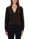 Our Legacy V-neck Argyle Pattern Cardigan With Button-down Front In Black