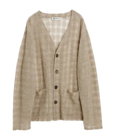 Our Legacy V-neck Buttoned Cardigan In Nude