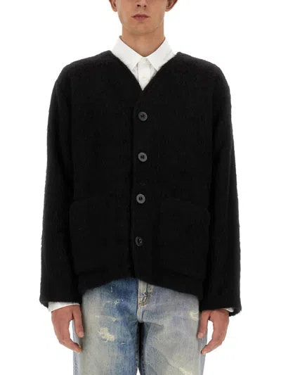 OUR LEGACY OUR LEGACY V-NECK CARDIGAN WITH REFINED WOOL BLEND