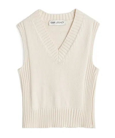 Our Legacy V-neck Cotton Vest In White