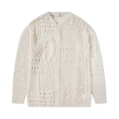 Pre-owned Our Legacy V Neck Crochet Sweater 'beige' | Tan | Men's Size 48