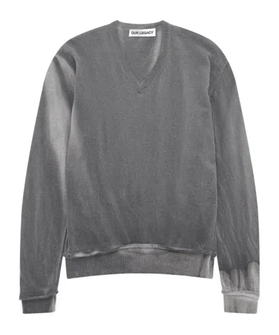 Our Legacy V-neck Long Sleeve Jumper In Gray