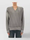 Our Legacy Parallel Sweater In Wool With V-neck In Gray